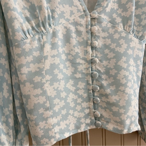 NWT Charlie Holiday Floral Corset Like Blouse Top Women’s Size 6 - Picture 3 of 11